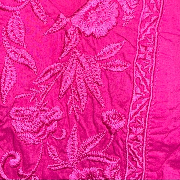 Soft Surroundings Women’s SM Sleeveless Embroidered Cut Out Tank Pink Bohemian - Picture 2 of 9